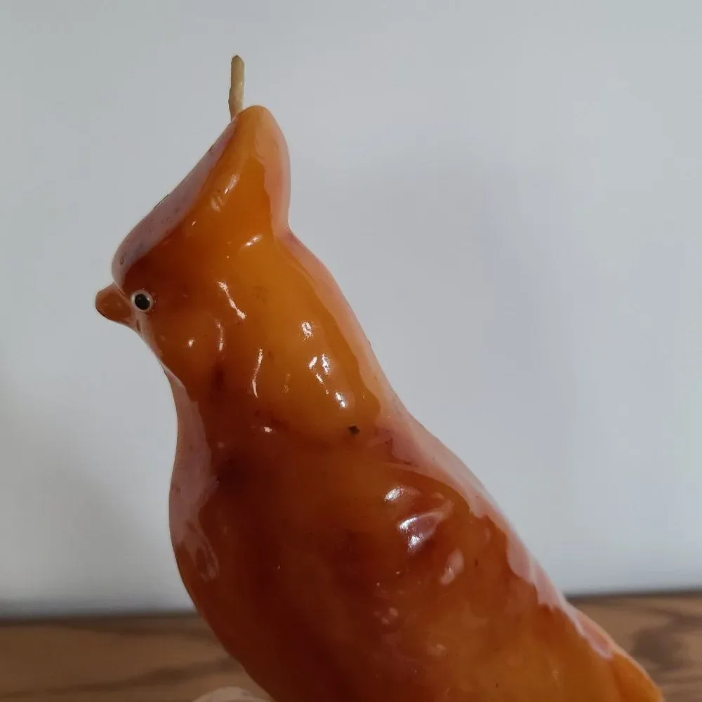 Vintage Unique Novelty Wax Candle - Bird on Perch - Vintage Rare UNIQUE Unlit